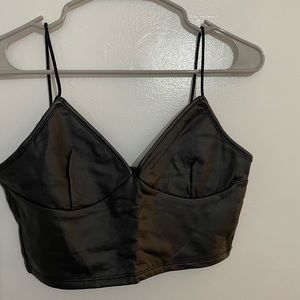 SHEIN fake leather crop top.
